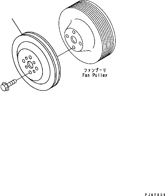 Схема запчастей Komatsu Engine SAA6D114E-2BB-VH - АКСЕССУАРЫ ШКИВА (№8-) ДВИГАТЕЛЬ