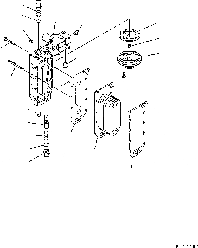 Схема запчастей Komatsu Engine SAA6D114E-2BB-VH - МАСЛООХЛАДИТЕЛЬ (№8-) ДВИГАТЕЛЬ