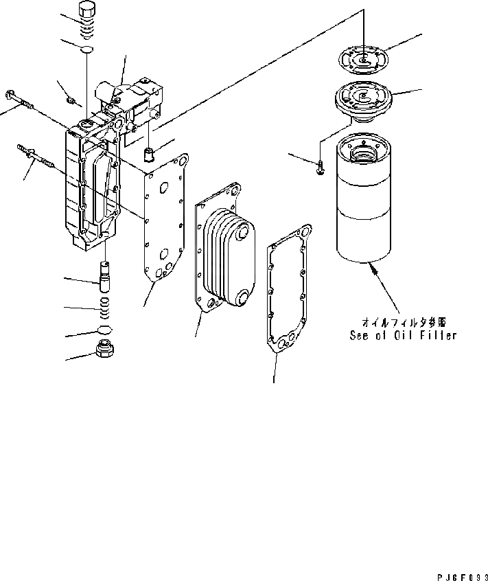 Схема запчастей Komatsu Engine SAA6D114E-2BB-VH - МАСЛООХЛАДИТЕЛЬ (№887-899) ДВИГАТЕЛЬ