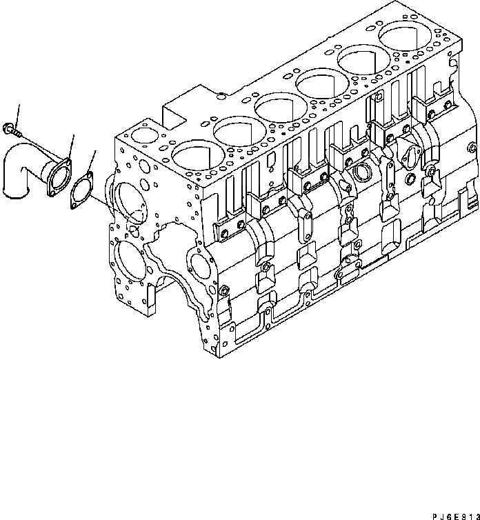 Схема запчастей Komatsu Engine SAA6D114E-2BB-VH - ВОДН. ВХОДН. СОЕДИН-Е (№8-) ДВИГАТЕЛЬ