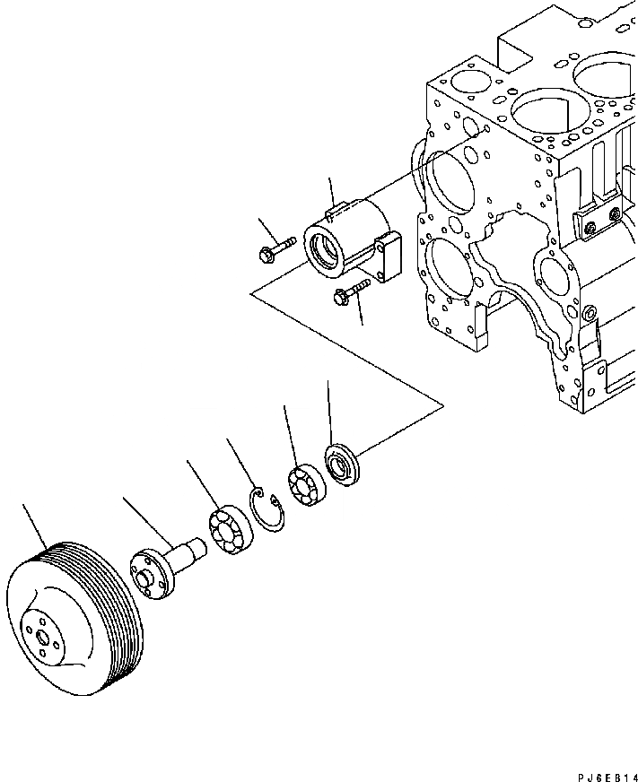 Схема запчастей Komatsu Engine SAA6D114E-2BB-VH - ПРИВОД ВЕНТИЛЯТОРА ШКИВ (№878-) ДВИГАТЕЛЬ