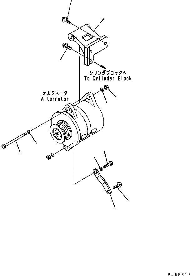 Схема запчастей Komatsu Engine SAA6D114E-2BB-VH - КРЕПЛЕНИЕ ГЕНЕРАТОРА ДВИГАТЕЛЬ