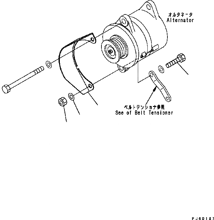 Схема запчастей Komatsu Engine SAA6D114E-2BB-VH - ГЕНЕРАТОР КРЫШКА(№8-) ДВИГАТЕЛЬ