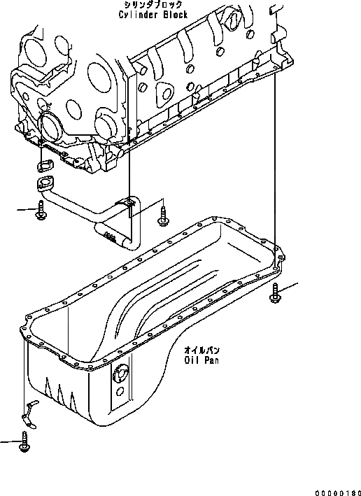 Схема запчастей Komatsu Engine SAA6D102E-2 - МАСЛЯНЫЙ ПОДДОН БОЛТ ДВИГАТЕЛЬ