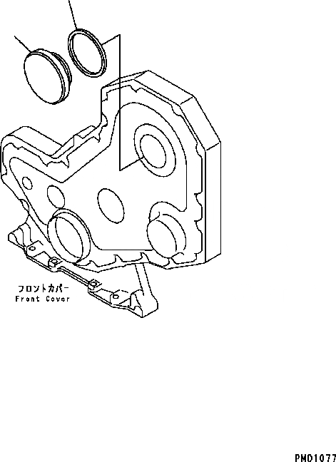 Схема запчастей Komatsu Engine SAA6D102E-2 - КРЫШКА ПРИВОДА ТАХОМЕТРА ДВИГАТЕЛЬ