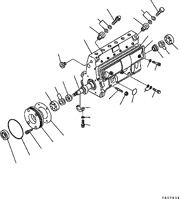 Схема запчастей Komatsu Engine SAA6D102E-2 - ТОПЛ. НАСОС (/) (ВНУТР. ЧАСТИ) ДВИГАТЕЛЬ