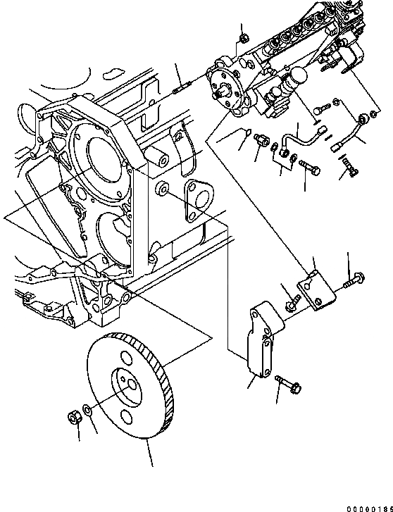 Схема запчастей Komatsu Engine SAA6D102E-2 - КРЕПЛЕНИЕ ТОПЛ. НАСОСА ДВИГАТЕЛЬ