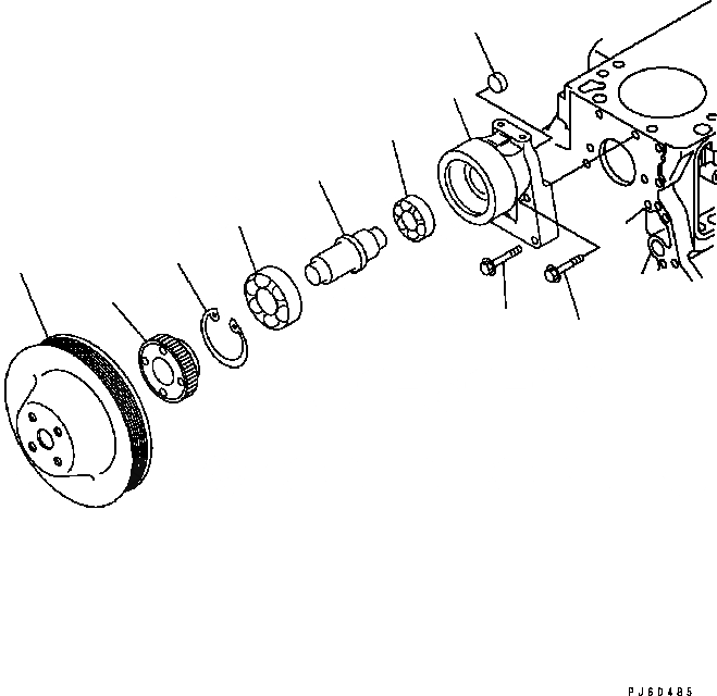 Схема запчастей Komatsu Engine SAA6D102E-2 - ПРИВОД ВЕНТИЛЯТОРА ШКИВ ДВИГАТЕЛЬ