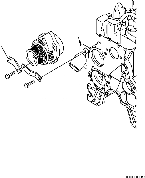 Схема запчастей Komatsu Engine SAA6D102E-2 - РЕМЕНЬ ЧАСТИ КОРПУСА ДВИГАТЕЛЬ