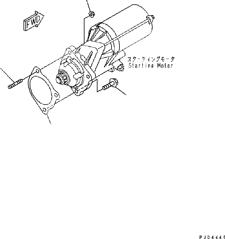 Схема запчастей Komatsu Engine SAA6D102E-2 - КРЕПЛЕНИЕ СТАРТЕРА (.KM) ДВИГАТЕЛЬ