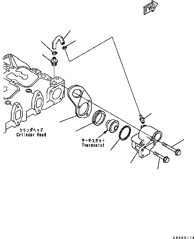 Схема запчастей Komatsu SAA6D102E-2 - ТЕРМОСТАТ ДВИГАТЕЛЬ