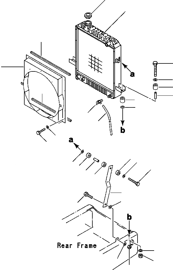 Схема запчастей Komatsu WA120-1LC - РАДИАТОР И КРЕПЛЕНИЕ КОМПОНЕНТЫ ДВИГАТЕЛЯ & ЭЛЕКТРИКА