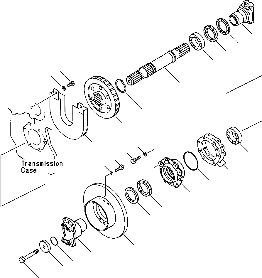 Схема запчастей Komatsu WA120-1LC - ТРАНСМИССИЯ (ВЫХОДНОЙ ВАЛ) ГИДРОТРАНСФОРМАТОР И ТРАНСМИССИЯ