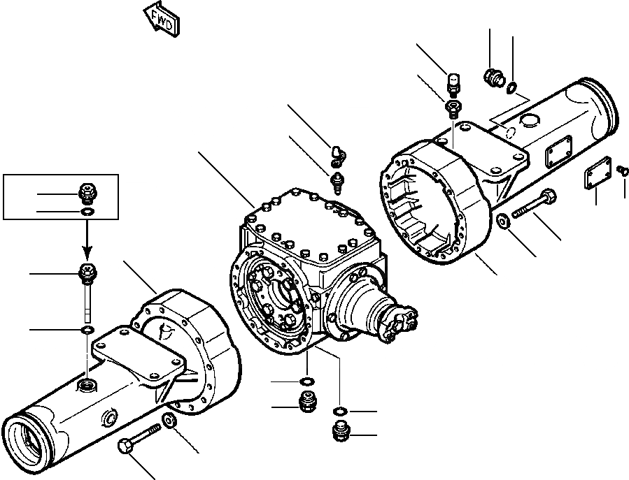 Схема запчастей Komatsu WA120-1LC - МОСТ ASSEMBLY ПЕРЕДН. ВЕДУЩ. ВАЛ