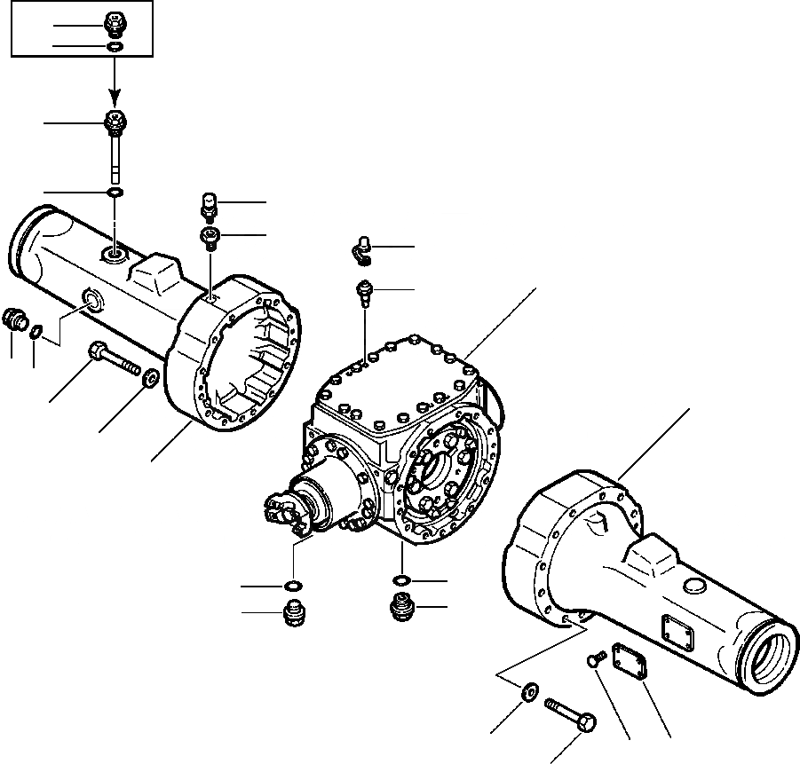 Схема запчастей Komatsu WA120-1LC - МОСТ ASSEMBLY ЗАДН. ВЕДУЩ. ВАЛ