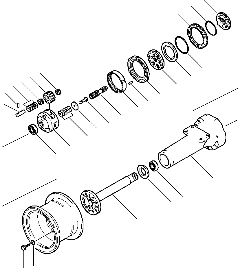 Схема запчастей Komatsu WA120-1LC - МОСТ ASSEMBLY ПЕРЕДН. И ЗАДН. КОНЕЧНАЯ ПЕРЕДАЧА И КОЛЕСН. ТОРМОЗ ВЕДУЩ. ВАЛ