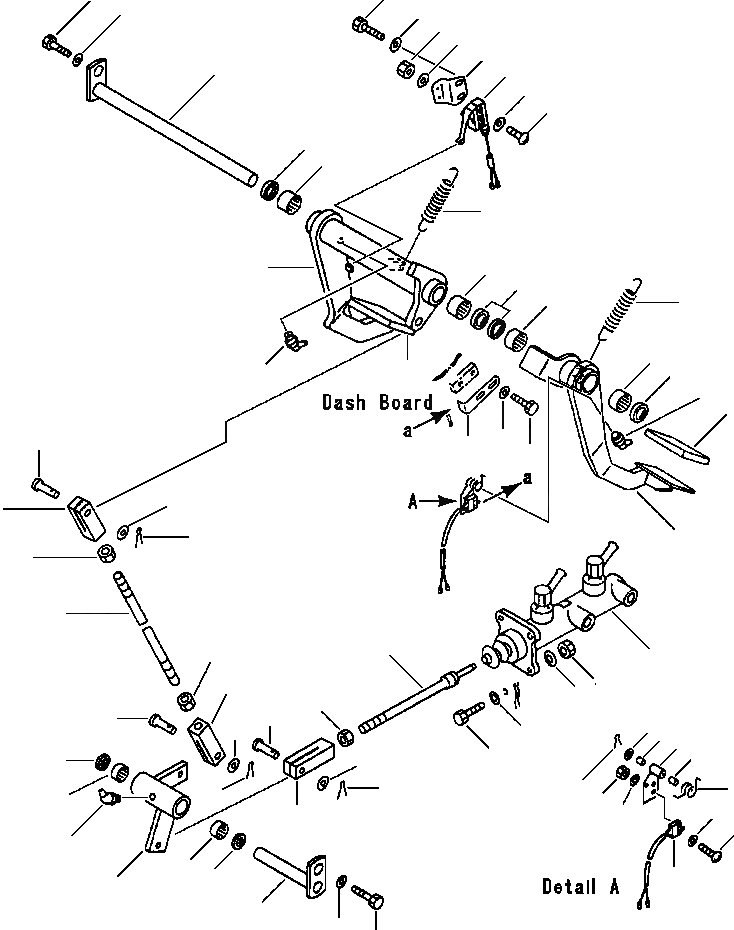 Схема запчастей Komatsu WA120-1LC - ПЕДАЛЬ ТОРМОЗА И МЕХАНИЗМ ВЕДУЩ. ВАЛ