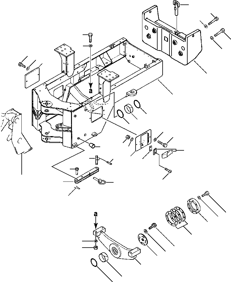 Схема запчастей Komatsu WA120-1LC - ЗАДН. РАМА РАМА