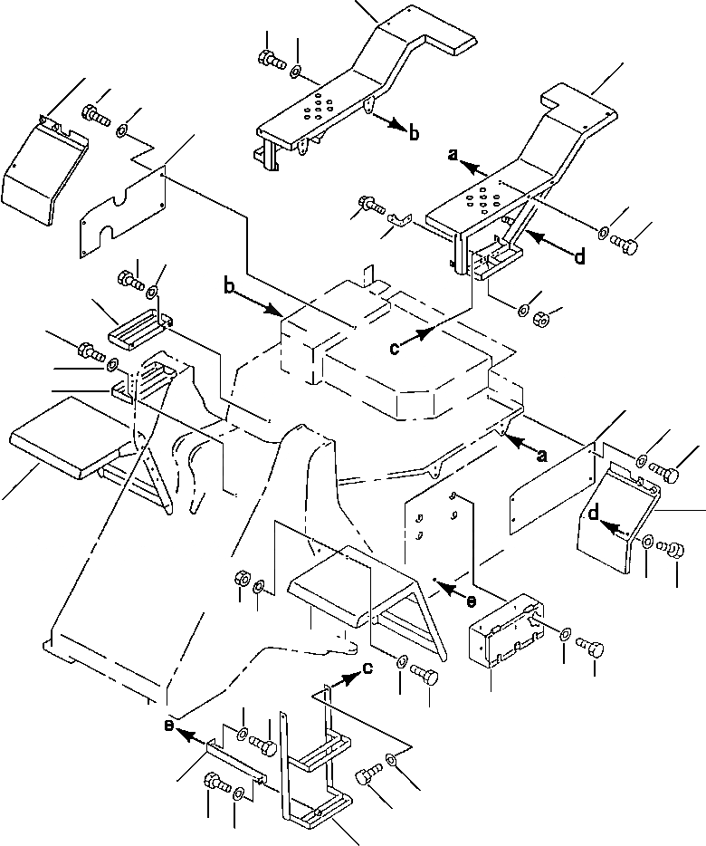 Схема запчастей Komatsu WA120-1LC - КРЫЛОS И ЛЕСТНИЦАS (КАБИНА ROPS) РАМА