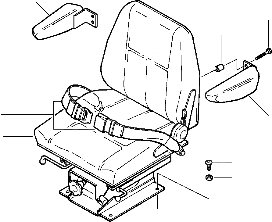 Схема запчастей Komatsu WA120-1LC - СИДЕНЬЕ ОПЕРАТОРА КРЕПЛЕНИЕ С ВОЗД. ПОДВЕСКОЙ (SEARS MANUFACTURING) РАМА