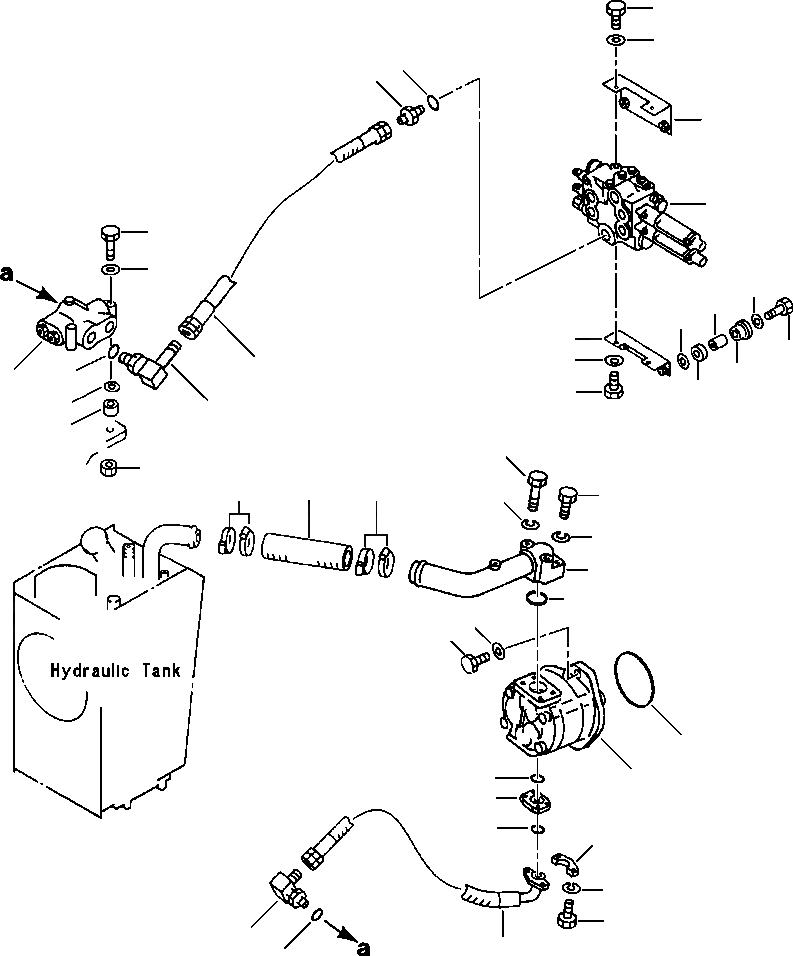 Схема запчастей Komatsu WA120-1LC - ГИДРОЛИНИЯ (РЕЗЕРВУАР - НАСОС И КЛАПАНS) УПРАВЛ-Е РАБОЧИМ ОБОРУДОВАНИЕМ