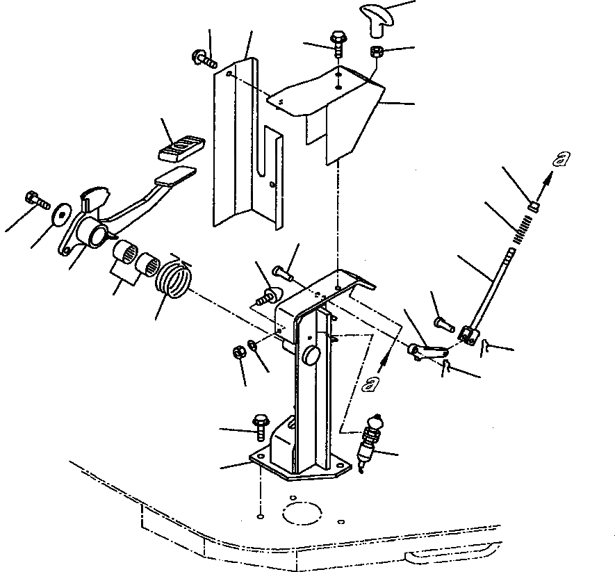 Схема запчастей Komatsu WA120-3L - FIG NO. F-A СТОЯНОЧНЫЙ ТОРМОЗ ПЕДАЛЬ УПРАВЛ-Я И РЫЧАГ СИЛОВАЯ ПЕРЕДАЧА И КОНЕЧНАЯ ПЕРЕДАЧА