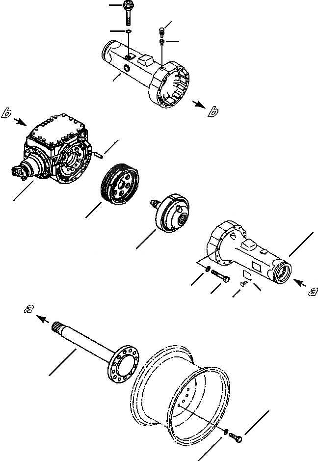 Схема запчастей Komatsu WA120-3L - FIG NO. F-A ЗАДН. МОСТ COMPLETE ASSEMBLY СИЛОВАЯ ПЕРЕДАЧА И КОНЕЧНАЯ ПЕРЕДАЧА