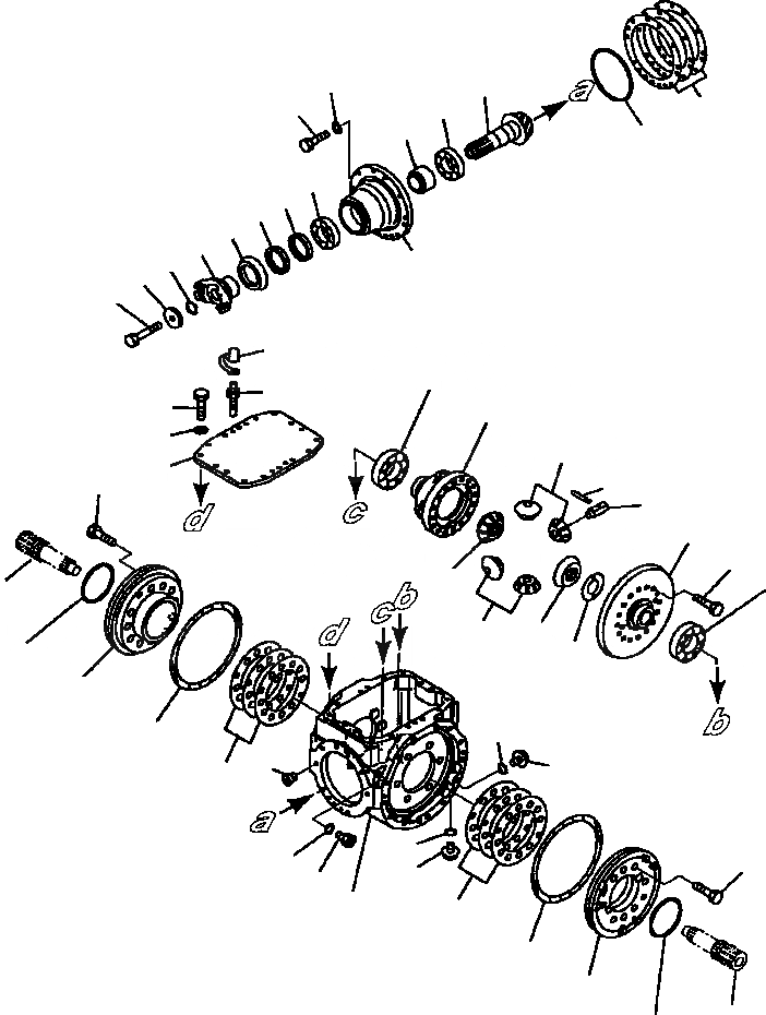 Схема запчастей Komatsu WA120-3L - FIG NO. F-A ЗАДН. МОСТ ДИФФЕРЕНЦ. СИЛОВАЯ ПЕРЕДАЧА И КОНЕЧНАЯ ПЕРЕДАЧА