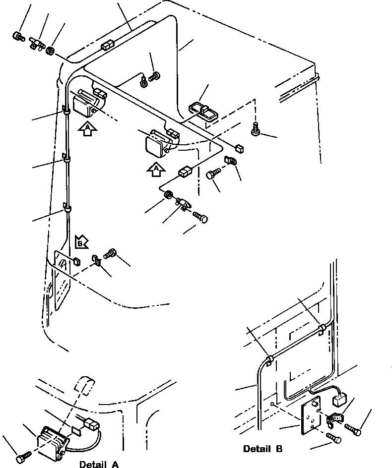 Схема запчастей Komatsu WA120-3L - FIG NO. K-7A КАБИНА ROPS ЭЛЕКТРИКА КАБИНА ОПЕРАТОРА И СИСТЕМА УПРАВЛЕНИЯ