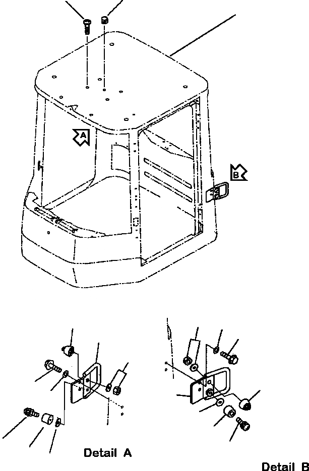 Схема запчастей Komatsu WA120-3L - FIG NO. K-9A КАБИНА ROPS HOLD OPEN ДВЕРЬ LATCH КАБИНА ОПЕРАТОРА И СИСТЕМА УПРАВЛЕНИЯ