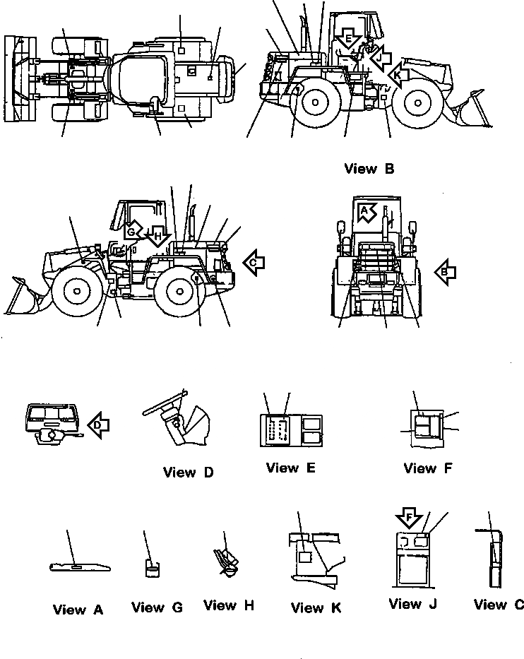 Схема запчастей Komatsu WA120-3L - FIG NO. U-A МАРКИРОВКА АНГЛ. МАРКИРОВКА