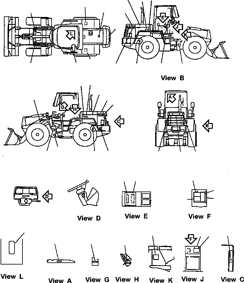 Схема запчастей Komatsu WA120-3L - FIG NO. U-A МАРКИРОВКА ФРАНЦИЯ МАРКИРОВКА