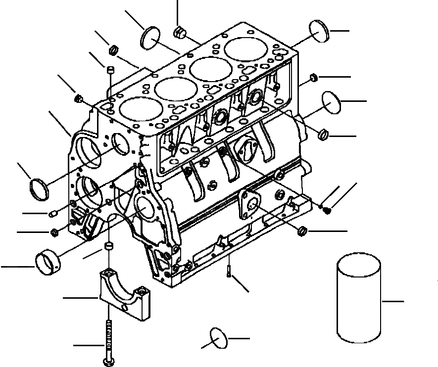 Схема запчастей Komatsu WA120-3MC - FIG. A-AA БЛОК ЦИЛИНДРОВ - METRIC РЕЗЬБАS ДВИГАТЕЛЬ
