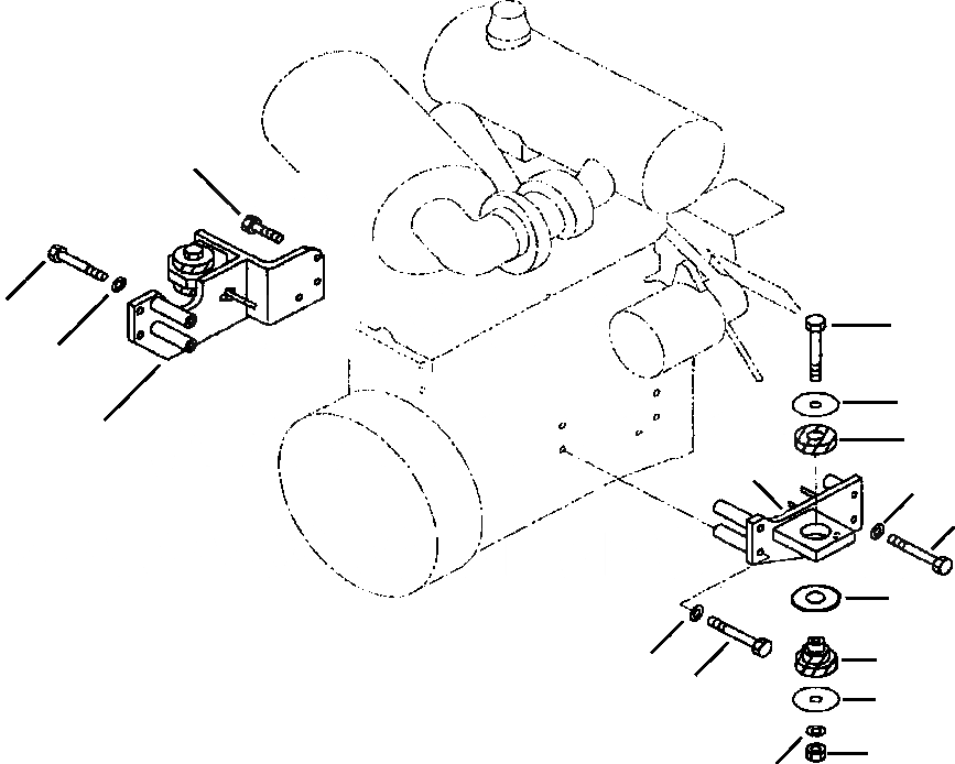 Схема запчастей Komatsu WA120-3MC - FIG. B-A КРЕПЛЕНИЕ ДВИГАТЕЛЯ КОМПОНЕНТЫ ДВИГАТЕЛЯ