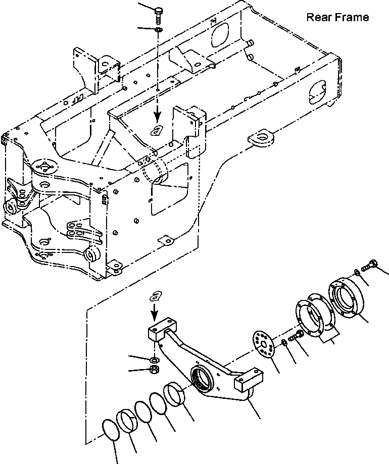 Схема запчастей Komatsu WA120-3MC - FIG. J-A ЗАДН. МОСТ СУППОРТ ОСНОВНАЯ РАМА И ЕЕ ЧАСТИ