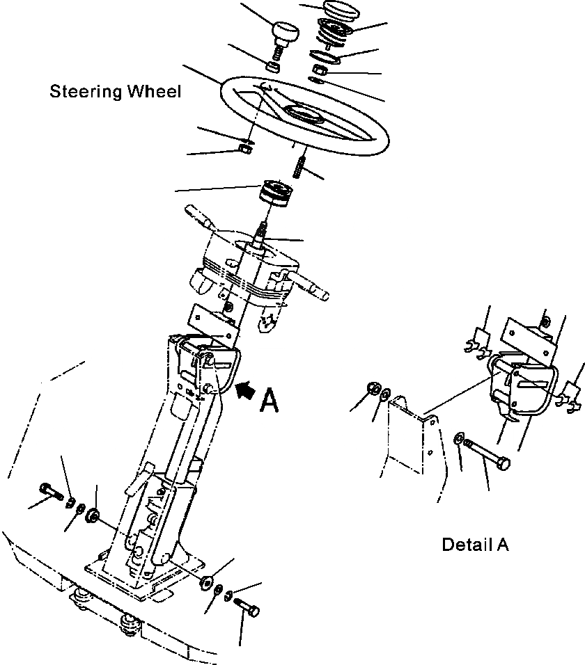 Схема запчастей Komatsu WA120-3MC - FIG. K-A РУЛЕВОЕ КОЛЕСО - КОЛЕСА И КОЛОНКА КАБИНА ОПЕРАТОРА И СИСТЕМА УПРАВЛЕНИЯ