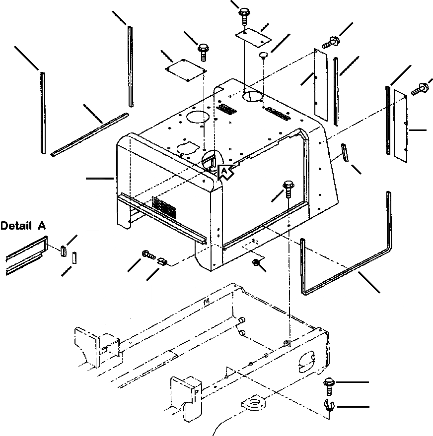 Схема запчастей Komatsu WA120-3MC - FIG. M-A КАПОТ - КАПОТ ЧАСТИ КОРПУСА