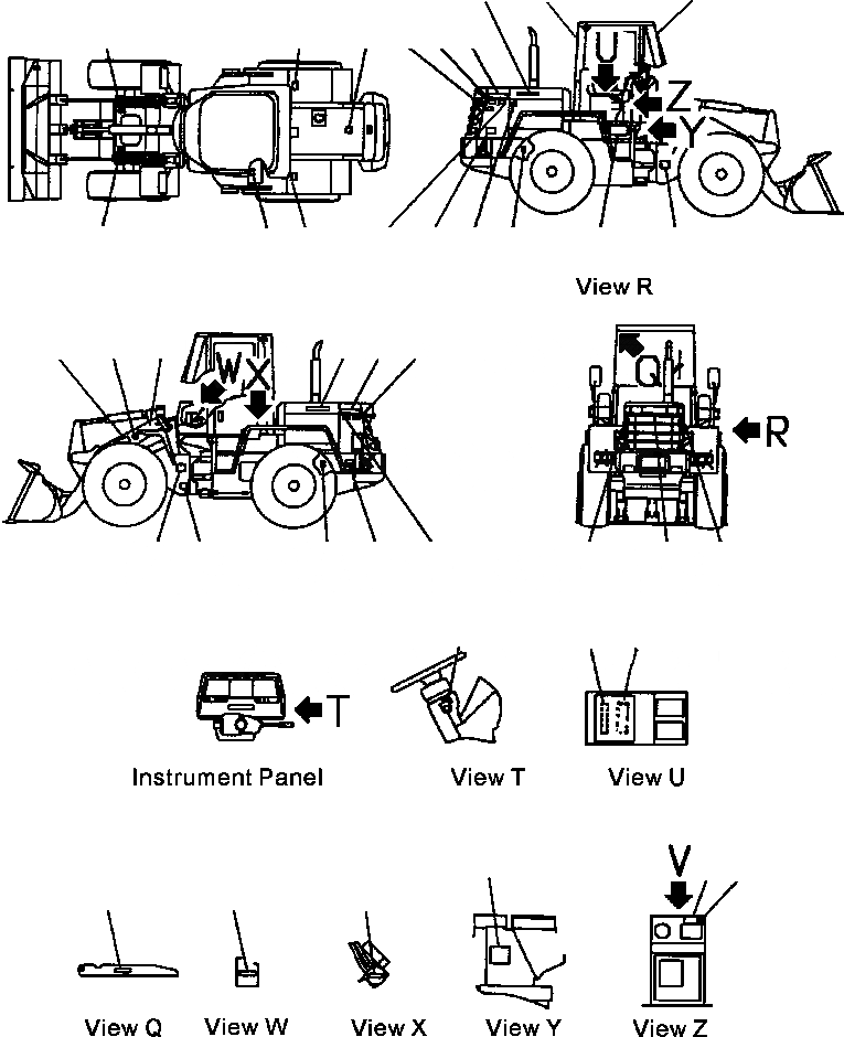 Схема запчастей Komatsu WA120-3MC - FIG. U-A МАРКИРОВКА - С КАБИНОЙ (ФРАНЦИЯ) МАРКИРОВКА