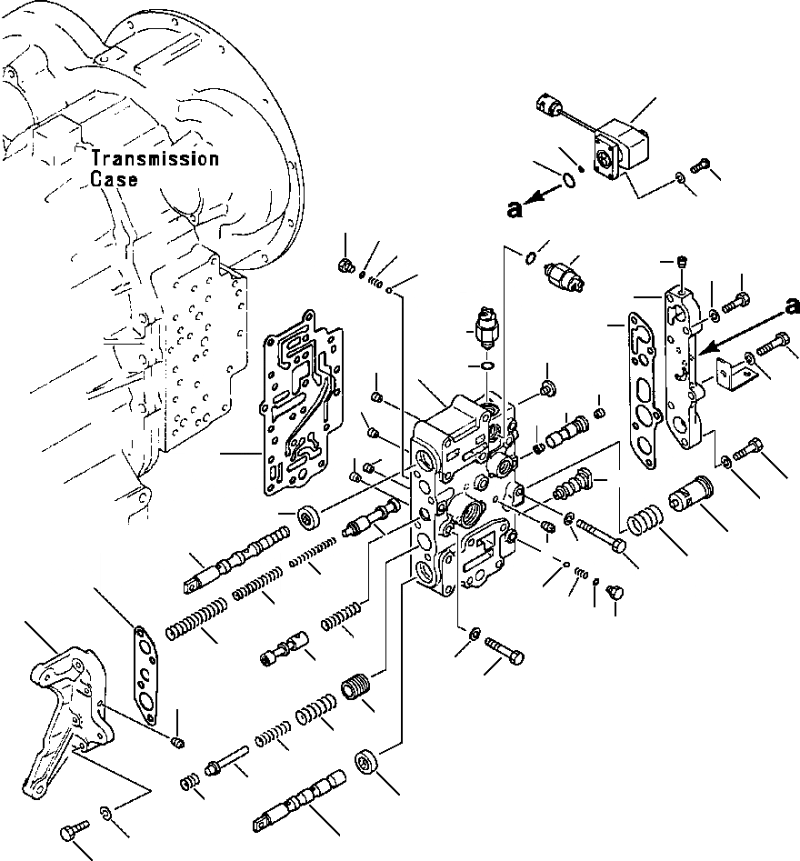 Схема запчастей Komatsu WA180-1LC - ТРАНСМИССИЯ (УПРАВЛЯЮЩ. КЛАПАН) ГИДРОТРАНСФОРМАТОР И ТРАНСМИССИЯ