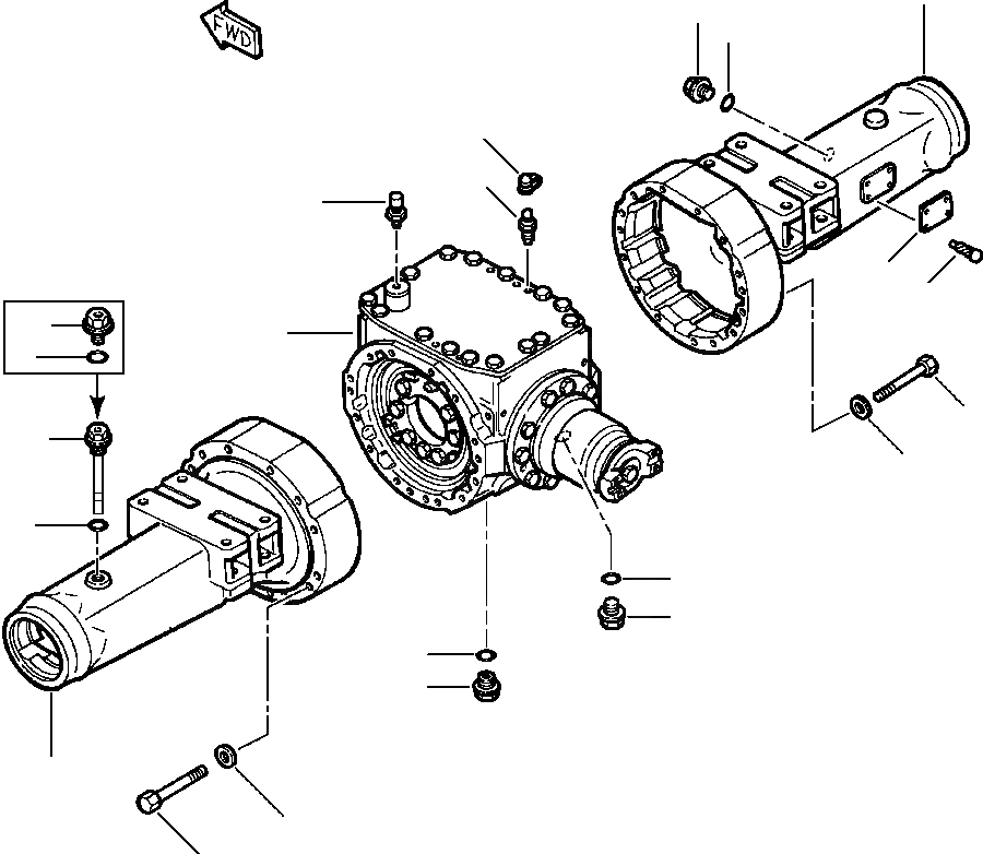 Схема запчастей Komatsu WA180-1LC - МОСТ ASSEMBLY ПЕРЕДН. ВЕДУЩ. ВАЛ