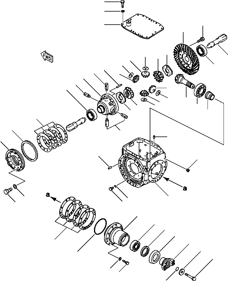 Схема запчастей Komatsu WA180-1LC - МОСТ ASSEMBLY ПЕРЕДНИЙ ДИФФЕРЕНЦИАЛ ВЕДУЩ. ВАЛ