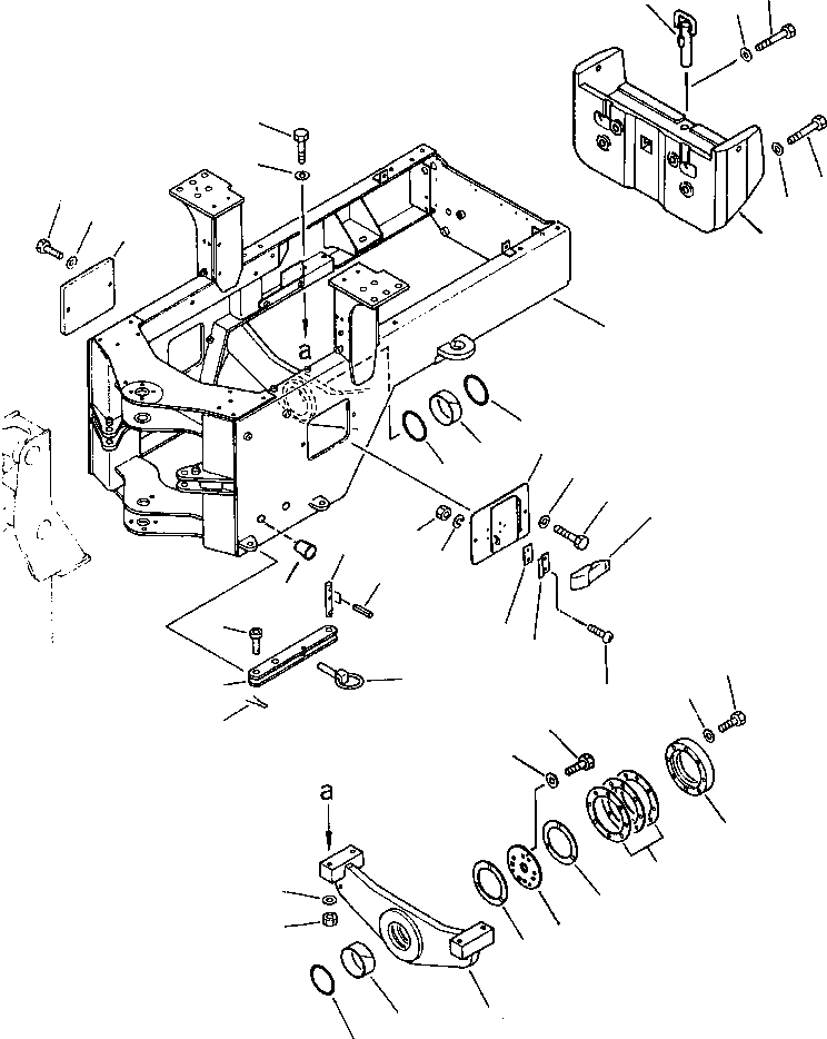 Схема запчастей Komatsu WA180-1LC - ЗАДН. РАМА РАМА