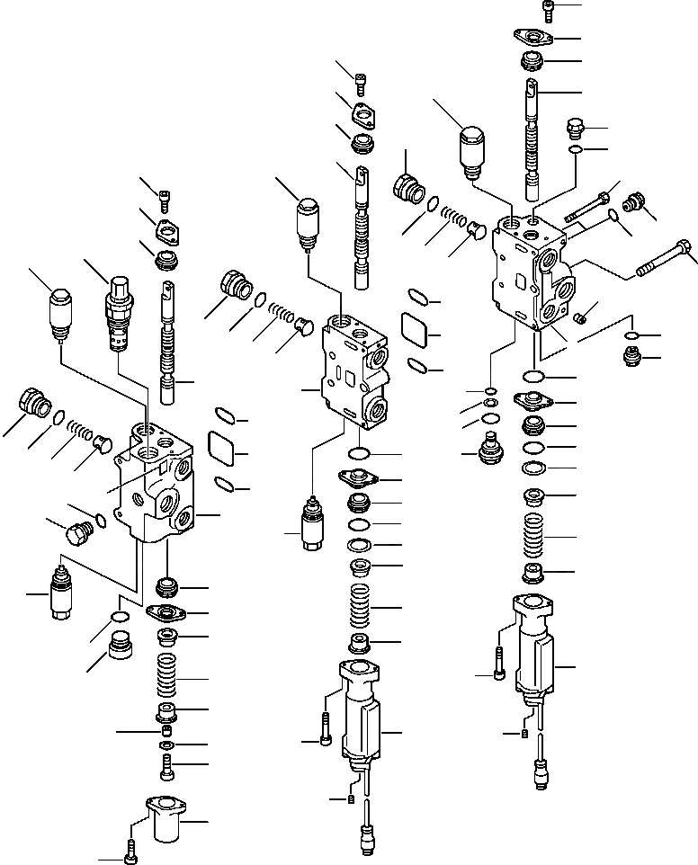 Схема запчастей Komatsu WA180-1LC - 3-Х СЕКЦИОНН. КОНТРОЛЬН. КЛАПАН УПРАВЛ-Е РАБОЧИМ ОБОРУДОВАНИЕМ
