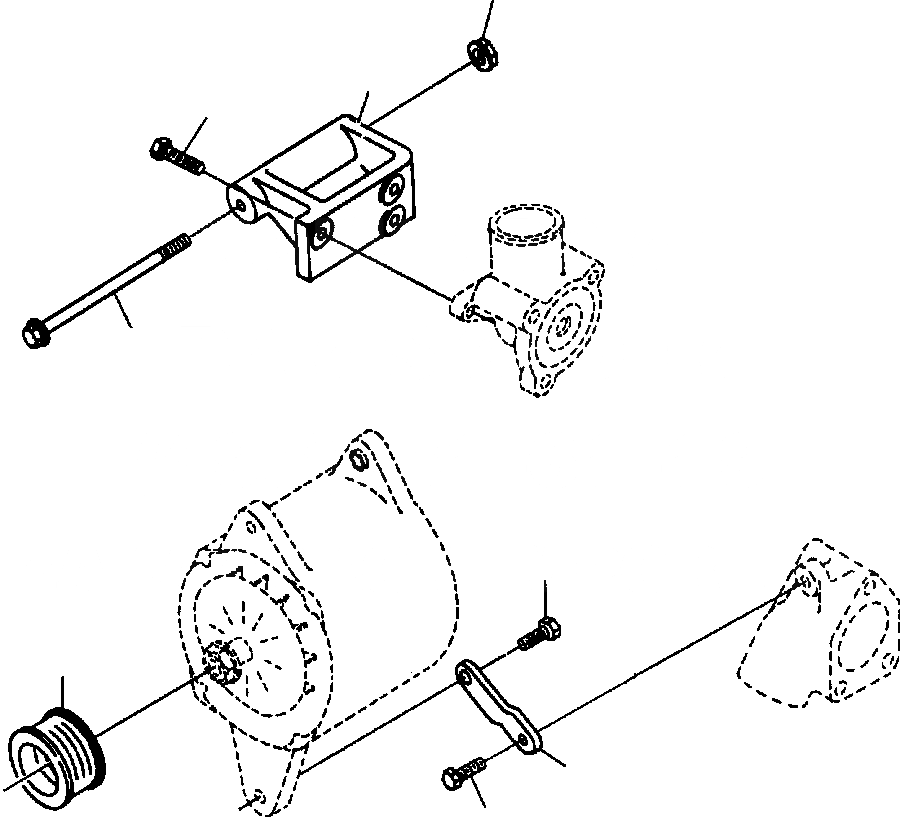 Схема запчастей Komatsu WA180-3L - FIG. A-A КРЕПЛЕНИЕ ГЕНЕРАТОРА ДВИГАТЕЛЬ