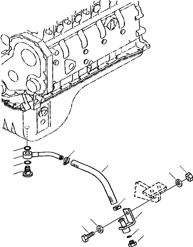 Схема запчастей Komatsu WA180-3L - FIG. B-A ДРЕНАЖ КОМПОНЕНТЫ ДВИГАТЕЛЯ