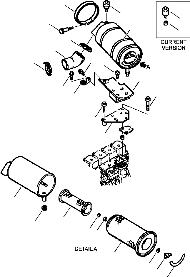Схема запчастей Komatsu WA180-3L - FIG. B-A ВОЗДУХООЧИСТИТЕЛЬ КОМПОНЕНТЫ ДВИГАТЕЛЯ