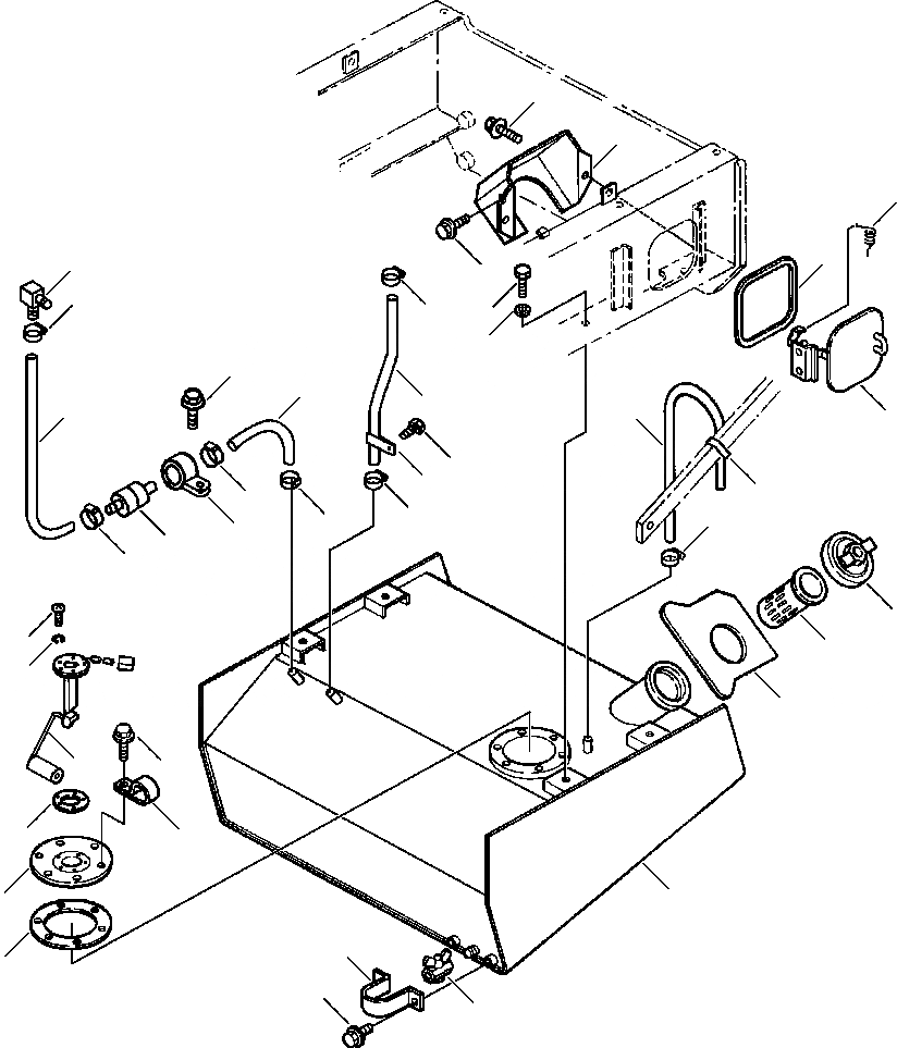 Схема запчастей Komatsu WA180-3L - FIG. D-A ТОПЛИВН. БАК. ASSEMBLY ТОПЛИВН. БАК. AND КОМПОНЕНТЫ