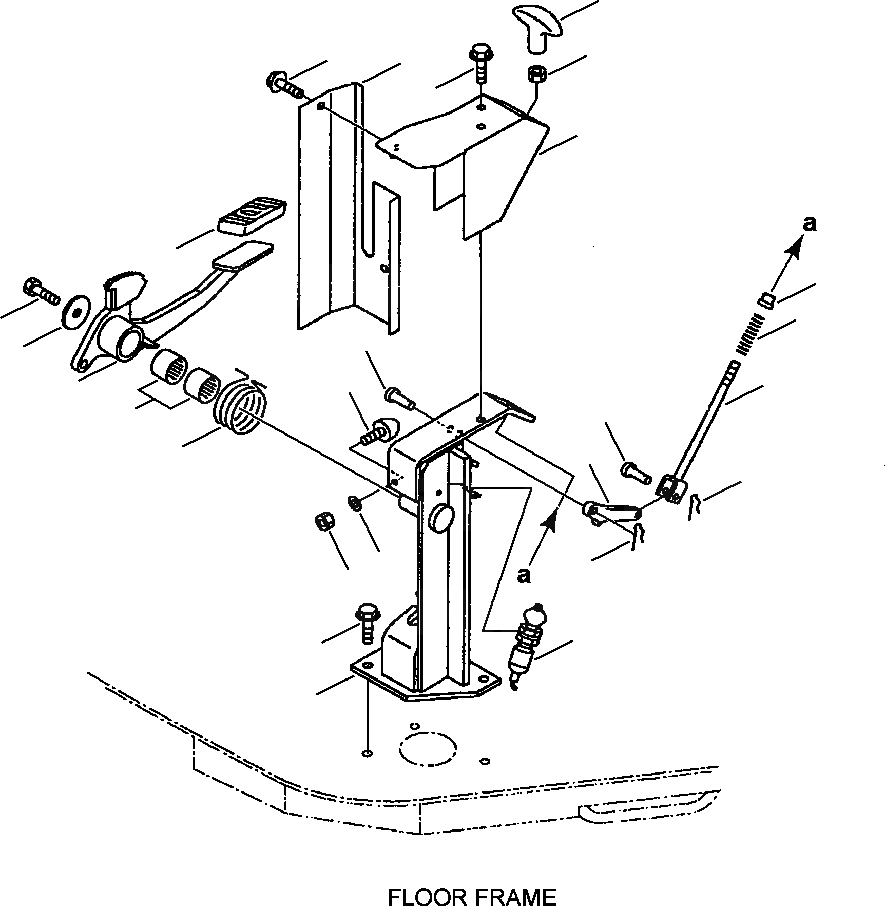 Схема запчастей Komatsu WA180-3L - FIG. F-A СТОЯНОЧНЫЙ ТОРМОЗ - ЭЛЕМЕНТЫ УПРАВЛ-Я - ПЕДАЛЬ И РЫЧАГ СИЛОВАЯ ПЕРЕДАЧА И КОНЕЧНАЯ ПЕРЕДАЧА