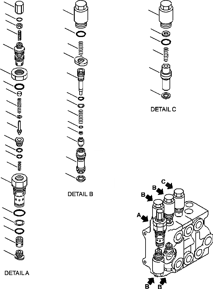 Схема запчастей Komatsu WA180-3L - FIG. H-A THREE-СЕКЦ. УПРАВЛЯЮЩ. КЛАПАН - RELIEF, ВСАСЫВ. И БЕЗОПАСН., И ВСАСЫВ. КЛАПАН ASSEMBLY ГИДРАВЛИКА