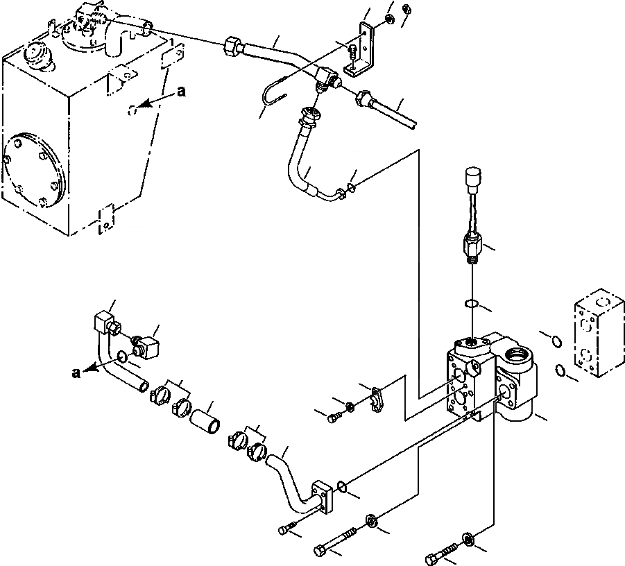 Схема запчастей Komatsu WA180-3L - FIG. H-A GROUND ПРИВОДN РУЛЕВ. УПРАВЛЕНИЕ - ТРУБЫ - ПЕРЕПУСКН. КЛАПАН - БАК ГИДРАВЛИКА